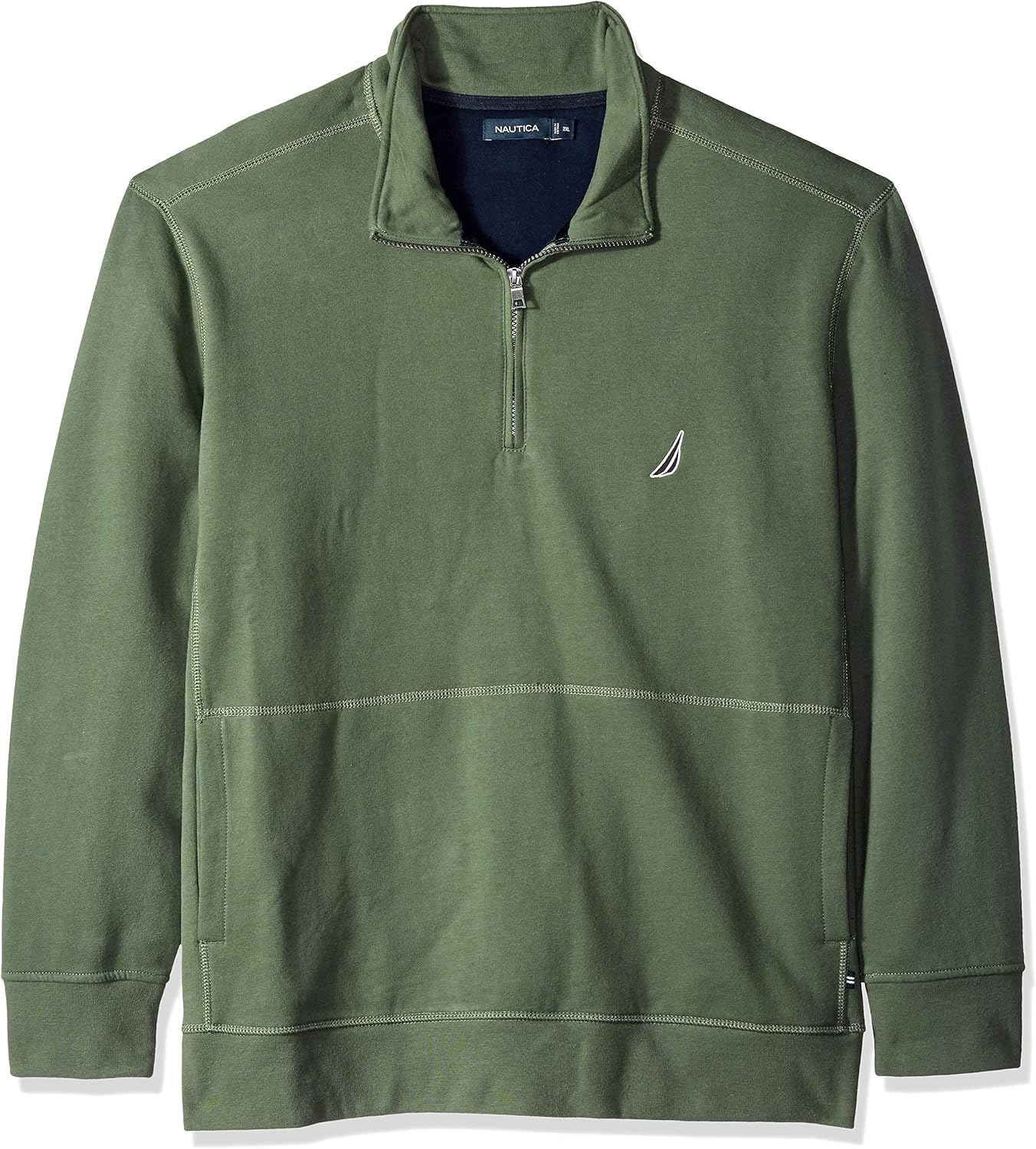 Nautica Men's Big and Tall Basic Long Sleeve 1/4 Zip Fleece Sweatshirt: Clothing