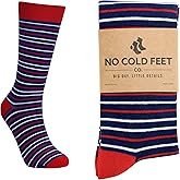 No Cold Feet Men’s Blue Dress Socks – Classic Soft Crew Dress Socks, All-Day Comfort for Work, Business or Weddings