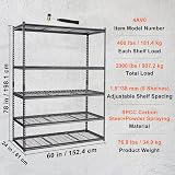 VEVOR 5-Tier Storage Shelving Unit 2000 lbs Capacity Heavy Duty Garage Wire Rack view 8