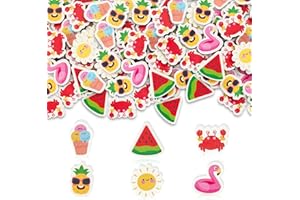 Yopyame 60PCS Summer Mini Erasers Bulk Ice Cream Watermelon Flamingo Tiny Erasers for Kids Assorted Novelty Pencil Eraser Puzzle Eraser Desk Pet Student Homework Prizes Gift Filling Party Favors