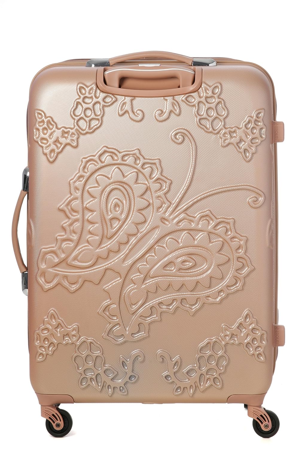 Aerolite Butterfly Rose Gold Pink & Purple Cabin Hand Luggage Hard