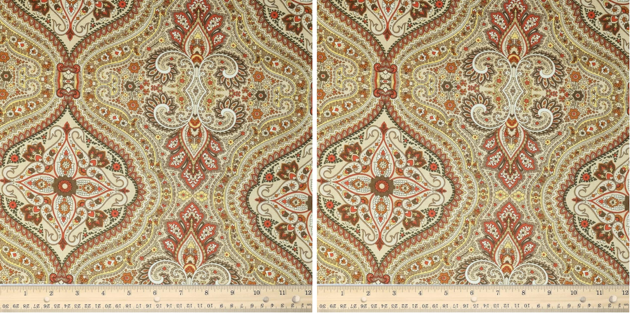 Waverly Inspirations Cotton Duck 54″ Paisley Brown Fabric, Per Yard (Pack of 2)