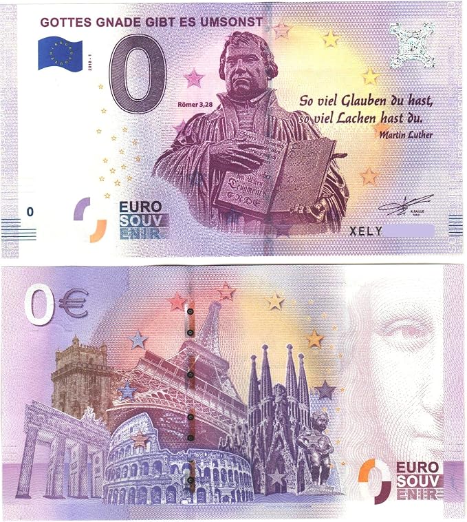 Eurosouvenir 0 Euro Schein Gottes Gnade Gibt Es Umsonst Lutherjahr