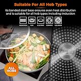 Tower Cerastone Induction Wok Pan 30 cm with Glass Infuser Lid Graphite view 6
