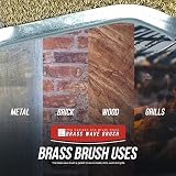 TDBS Brass Wire Brush Set of 3 26cm Crimped Long Handled Brushes view 4