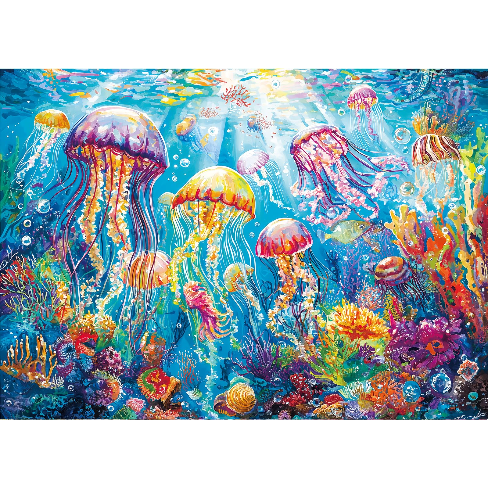 Puzzles 1000 Pieces for Adults jigsaw puzzles for adults 1000 Piece Puzzle Challenging Game for The Whole for Women, Gifts for Men, Theme:Ocean Jellyfish — image 1
