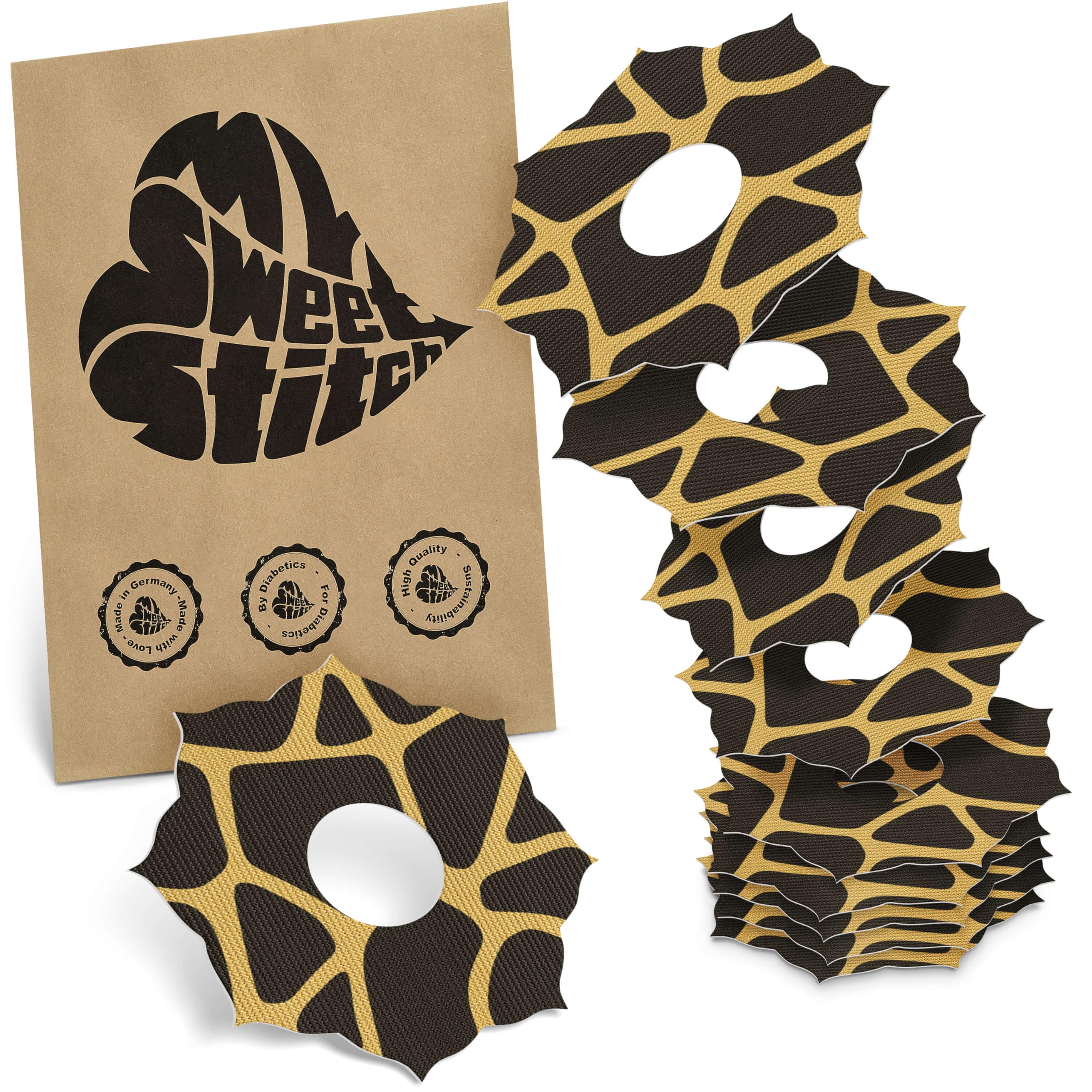 MySweetStitch - 10 x Freestyle Libre 3 Patches Mandala, Overpatch Ø 65mm, Waterproof, Breathable, Skin-Friendly, Made in Germany, Savannah