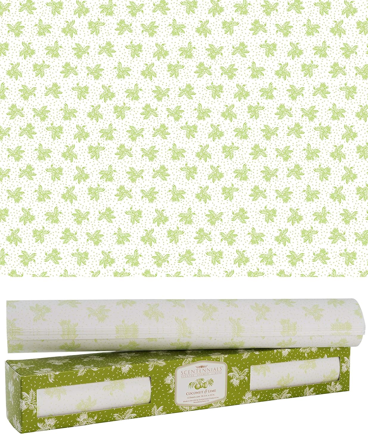 Scentennials Coconut Lime Scented Fragrant Shelf Drawer Liners