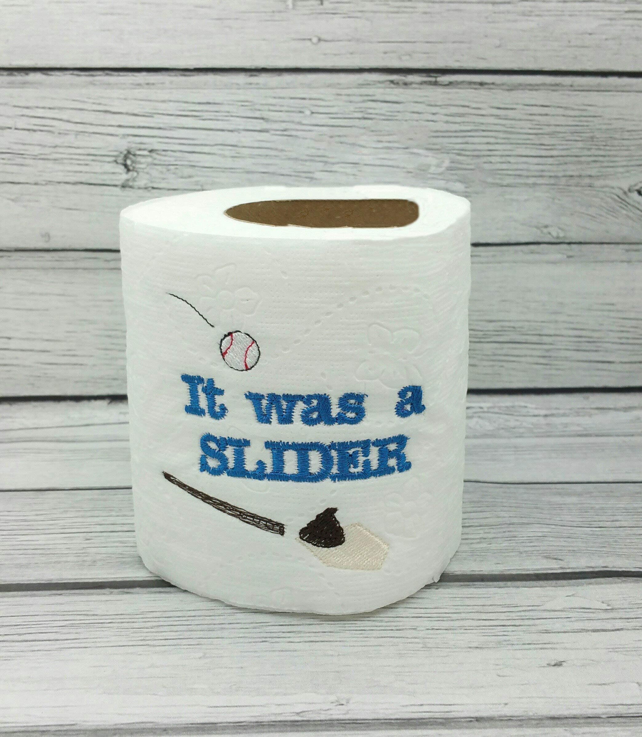 It Was A Slider Baseball Lover Novelty Embroidered Toilet Paper, Funny Joke Gag Gift