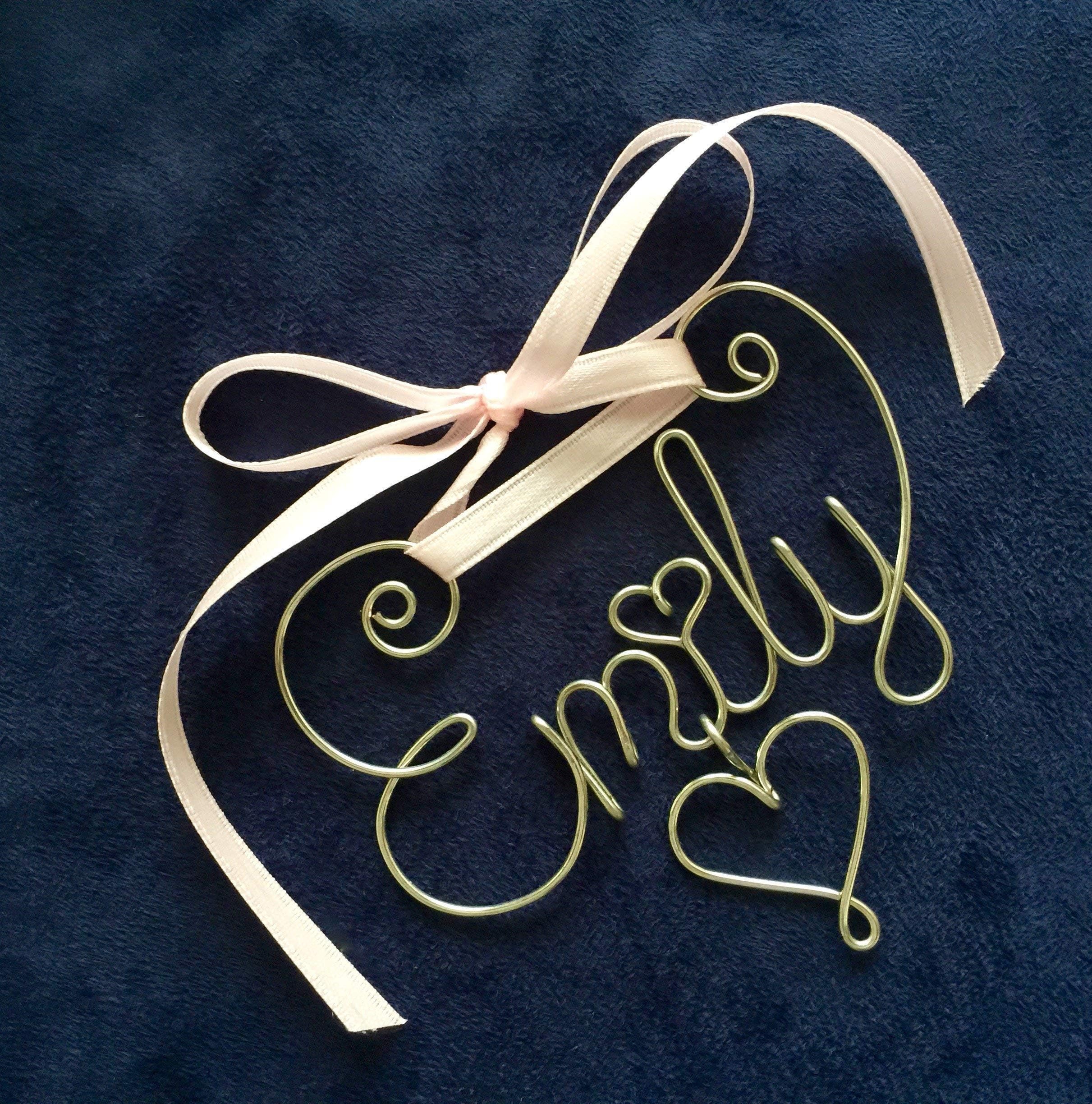 Personalized Wall Hanging~Door Hanging~Nursery Decor~Child's Room Decor~Wall Letters~Any Name~2, 3, 4 Names possible~Year, Date 2023 option~Baby Gift~Gold or Silver~Wire Name Ornament