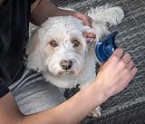 Mikki Dog Puppy Grooming Curved Head Slicker Brush for Doodles Blue Grey X-Small view 6