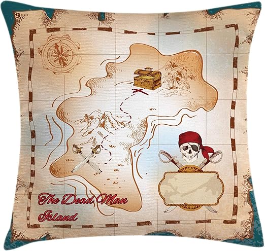 Amazon Com Ambesonne Island Map Throw Pillow Cushion Cover