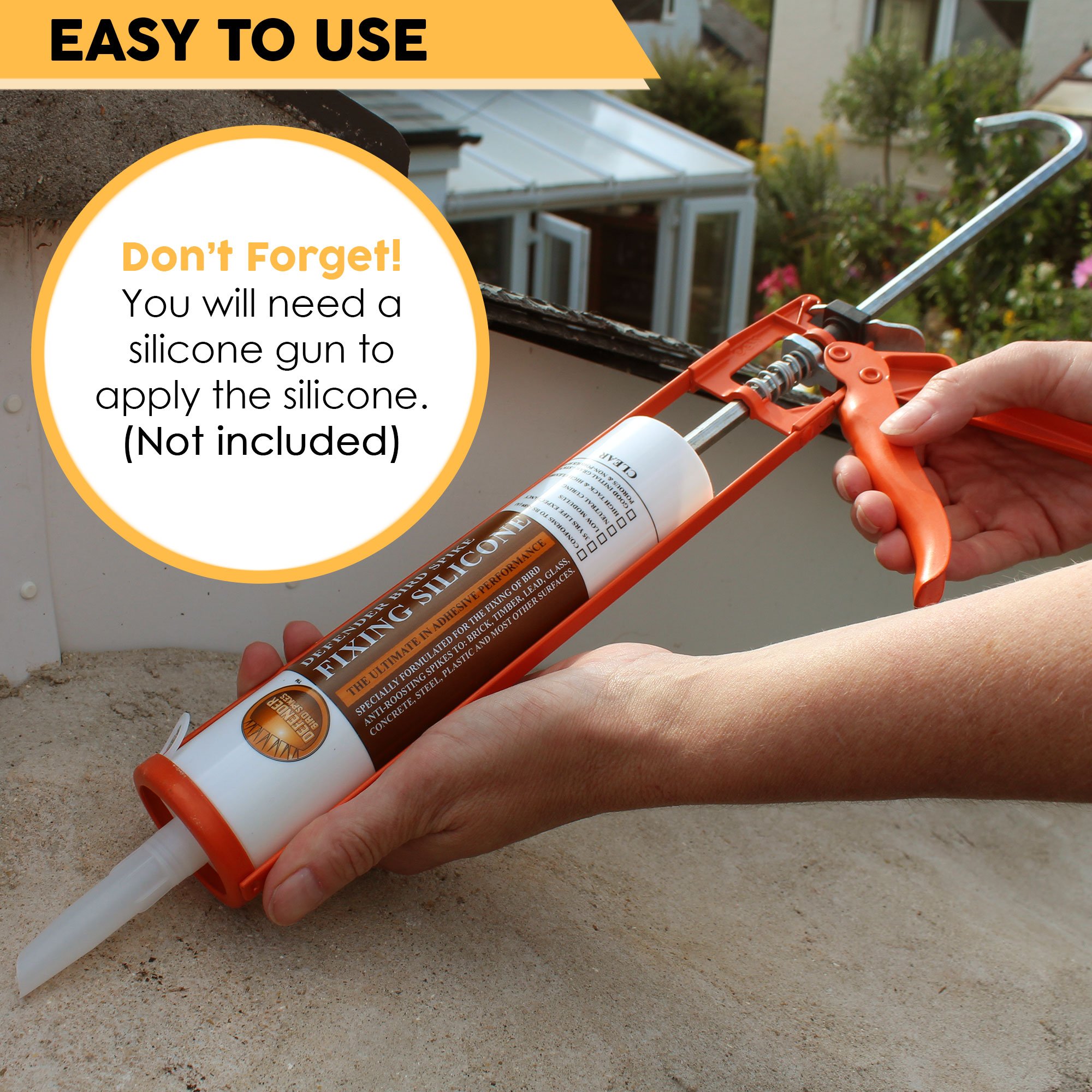 Defender Bird Spikes Fixing Silicone Glue 10 oz Caulking Tube Buy