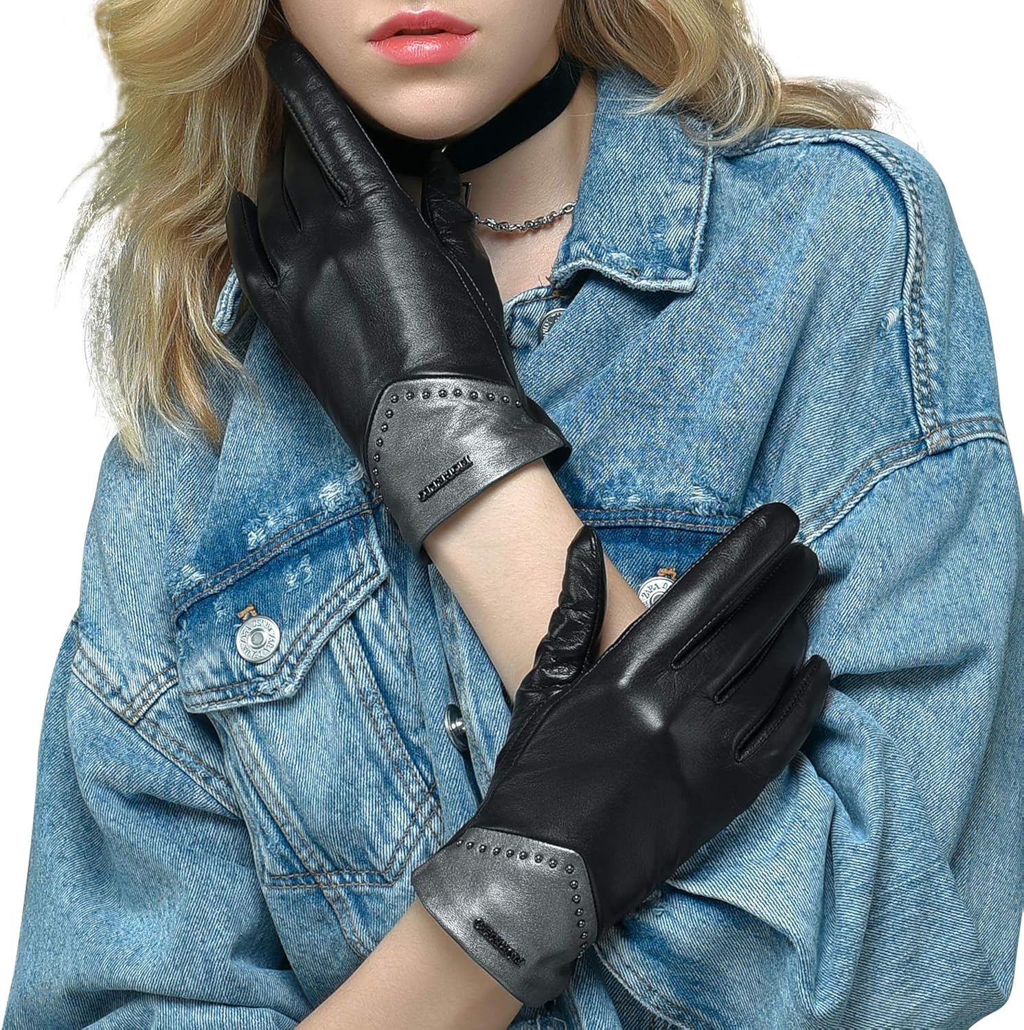 FIORETTO Womens Winter Touchscreen Gloves Ladies Warm Nappa Leather