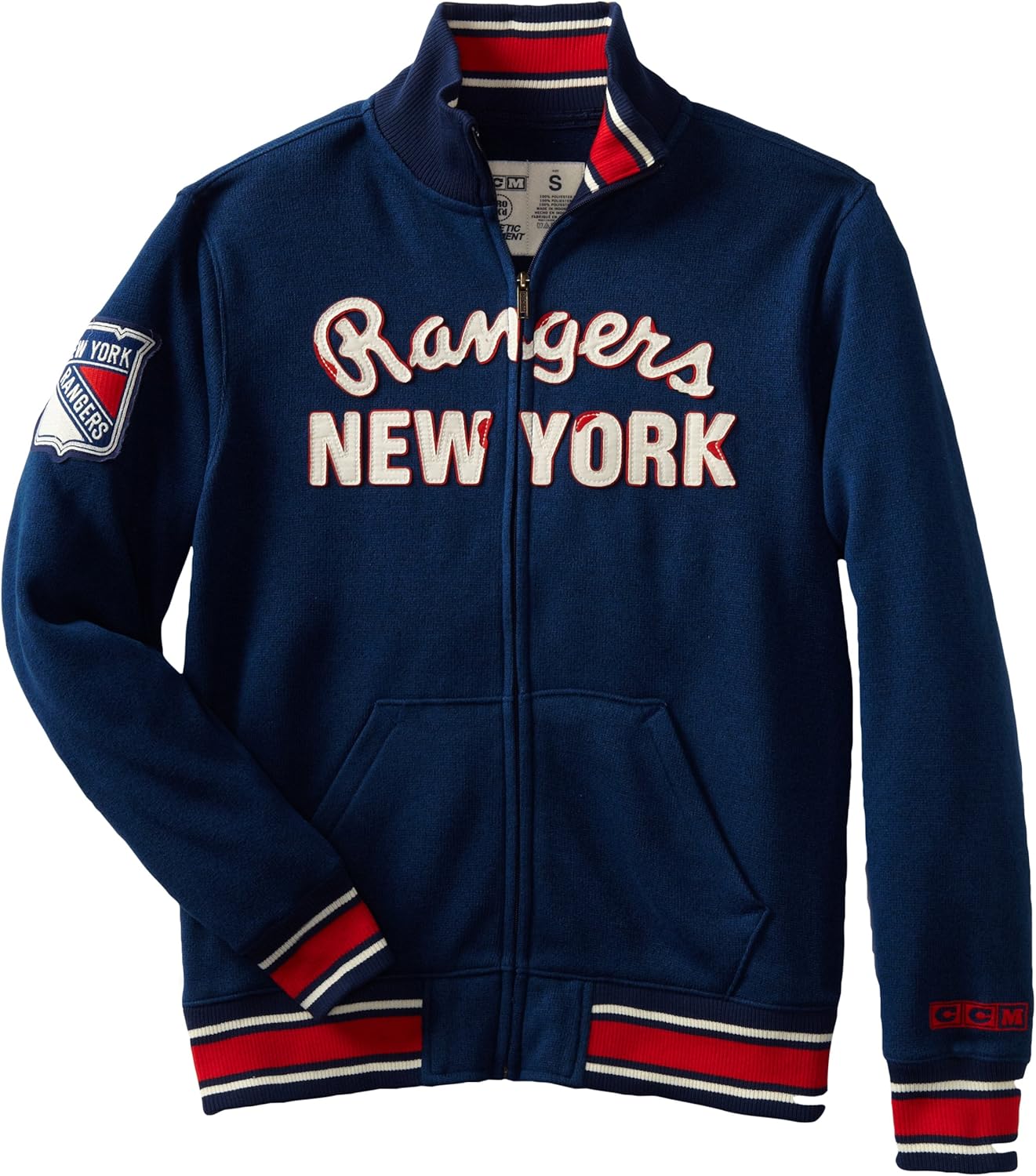 NHL New York Rangers CCM Fleece Track Jacket Sports Fan