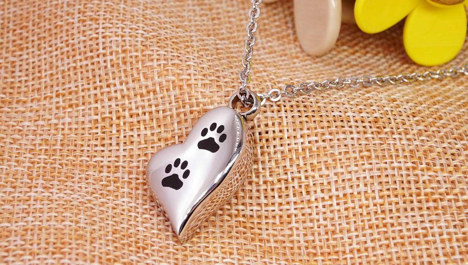 ZCBRISK Love Heart Pet Paw Dog Urn Pendant Necklace for Ashes, Memorial ...