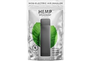 Natranal Hemp Puffer for Oral Fixation Relief, Inhaler Puffer to Quit, Delicious Flavour, Non Electric, Soft Tip Behavioral Aid Inhaler - Spearmint (Pack of 1)