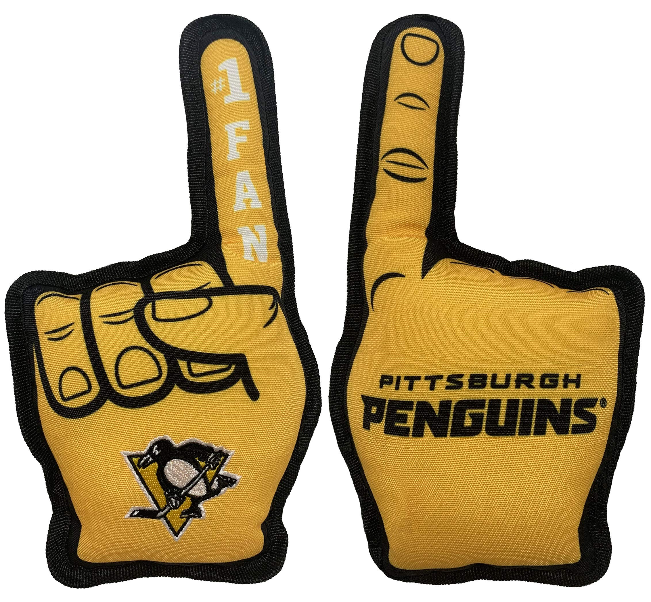 Pets First NHL Pittsburgh Penguins #1 Fan Toy for Dogs & Cats. Best Tough PET Toy with Inner Squeaker. Number One Premium Dog Toy for Strongest Chewers & Sports Fans, One Size