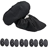 Waterproof Anti slip Washable Reusable Boots Cover Indoor Shoe covers (Large, Black)