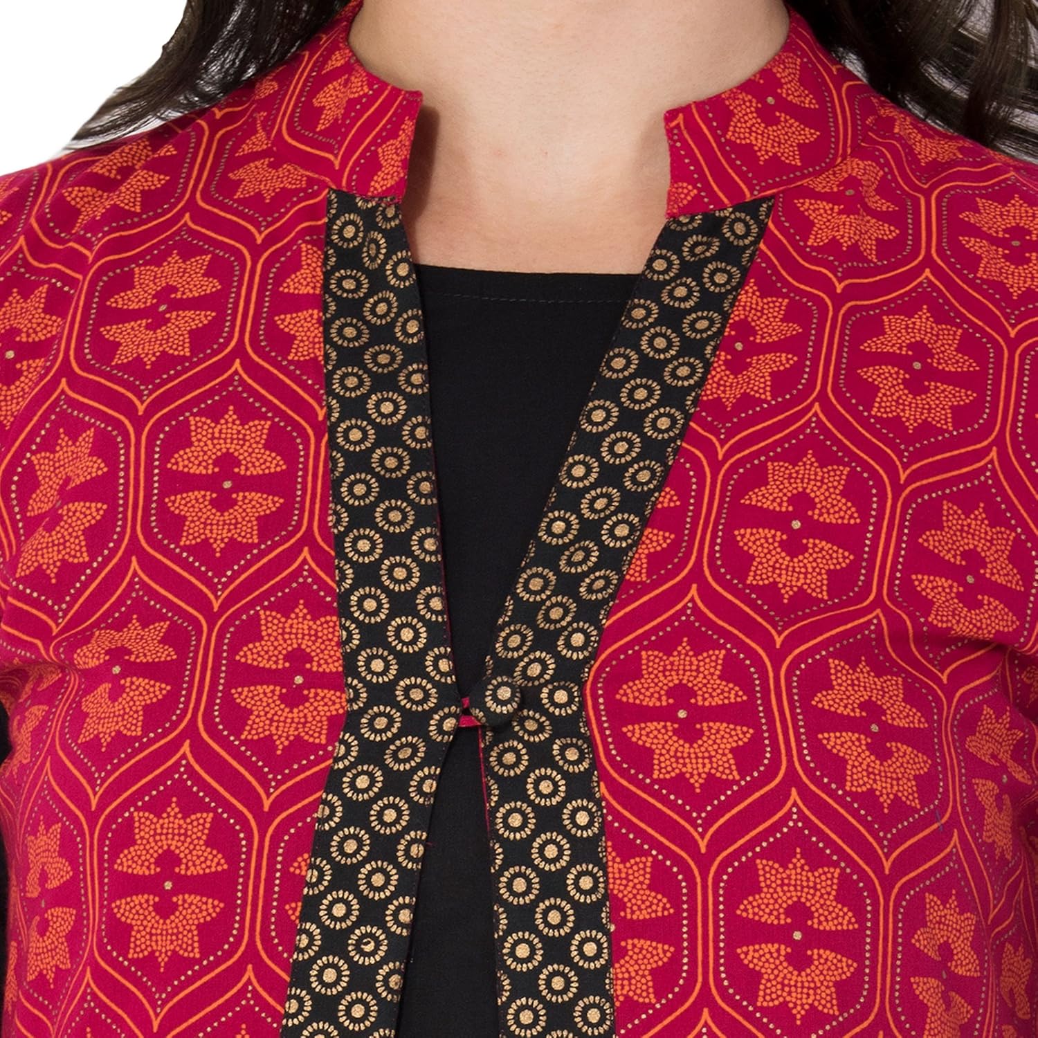 m&d women's cotton printed double layer kurti