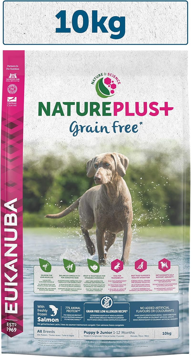 Eukanuba Grain Free Croquettes Sans Céréales Pour Chiot Toutes Races Au Saumon Frais Recette Low Allergène 100 Nature Complète Et équilibrée