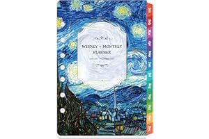 BOOQOOL 2025 Planner Refills - Jan. 2025 - Dec. 2025, 7 Holes, Planner Refills 2025, 5.5'' x 8.5'', A5 Weekly & Monthly Planner Inserts, Colorful Monthly Tabs