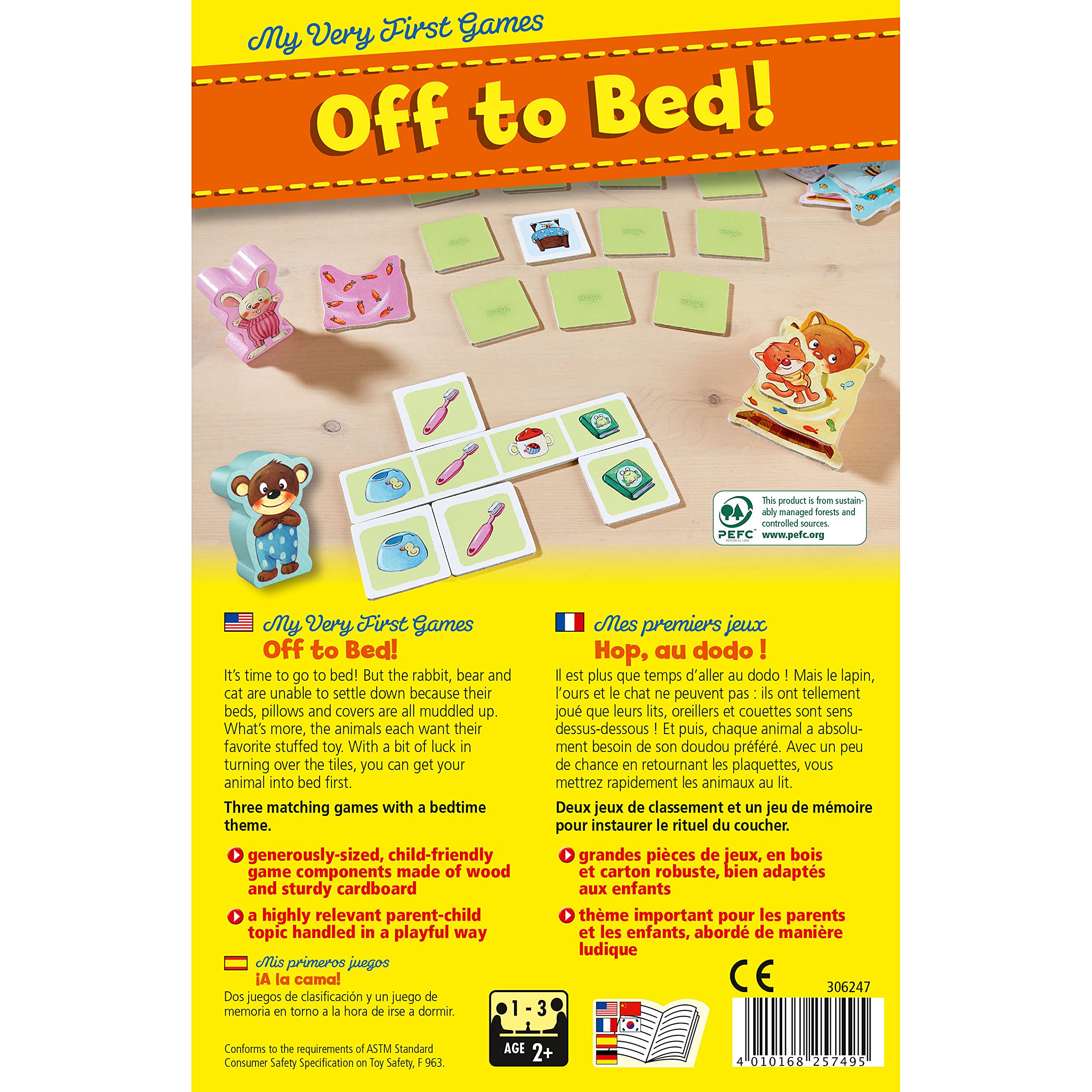 HABA My Very First Games - Off to Bed! The Game That Makes Toddler Bedtime Routines Fun - Ages 2+