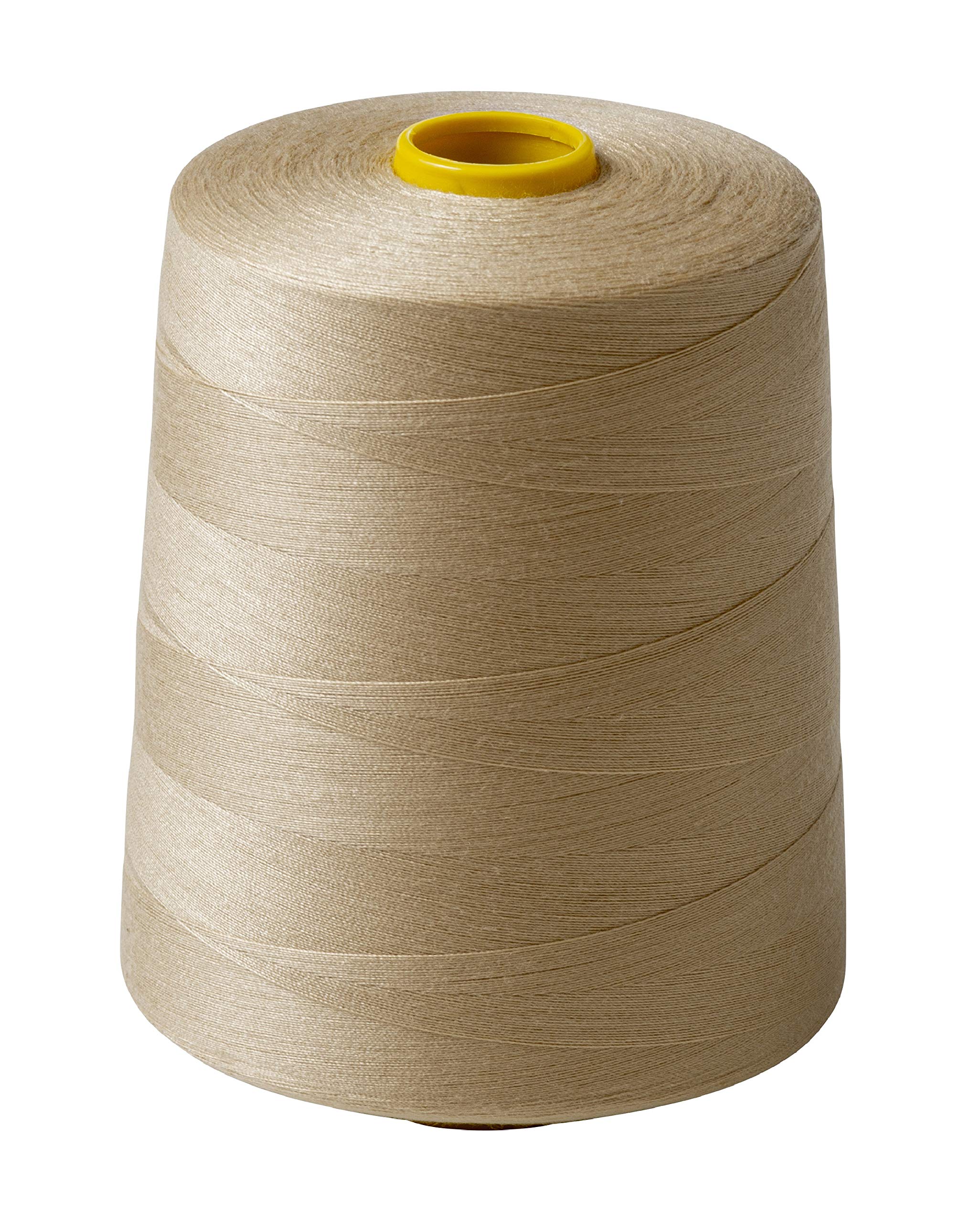 IPEA Sewing Thread for Sewing Machine and Sewing Machine - Large Spool 9000 metres (10000 Yards) - Polyester Yarn for Stitching - 3 Colours to Choice - Beige - Height 12 cm