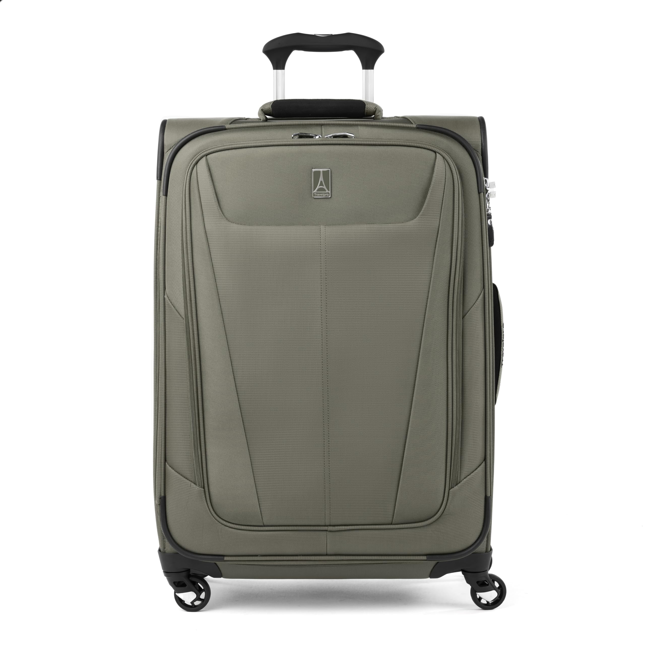 Photo 1 of Travelpro Maxlite 5 Softside Expandable Checked Luggage with 4 Spinner Wheels, Lightweight Suitcase, Men and Women, Slate Green, Checked Medium 25-Inch
