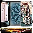 IgnatGames Dart Board Professional Set - Competition Size Kenyan Sisal Dart Board for Adults with 6 Professional Steel Darts - Staple-Free Ultra-Thin Wire Spider Dartboard + Accessories & Mounting Kit
