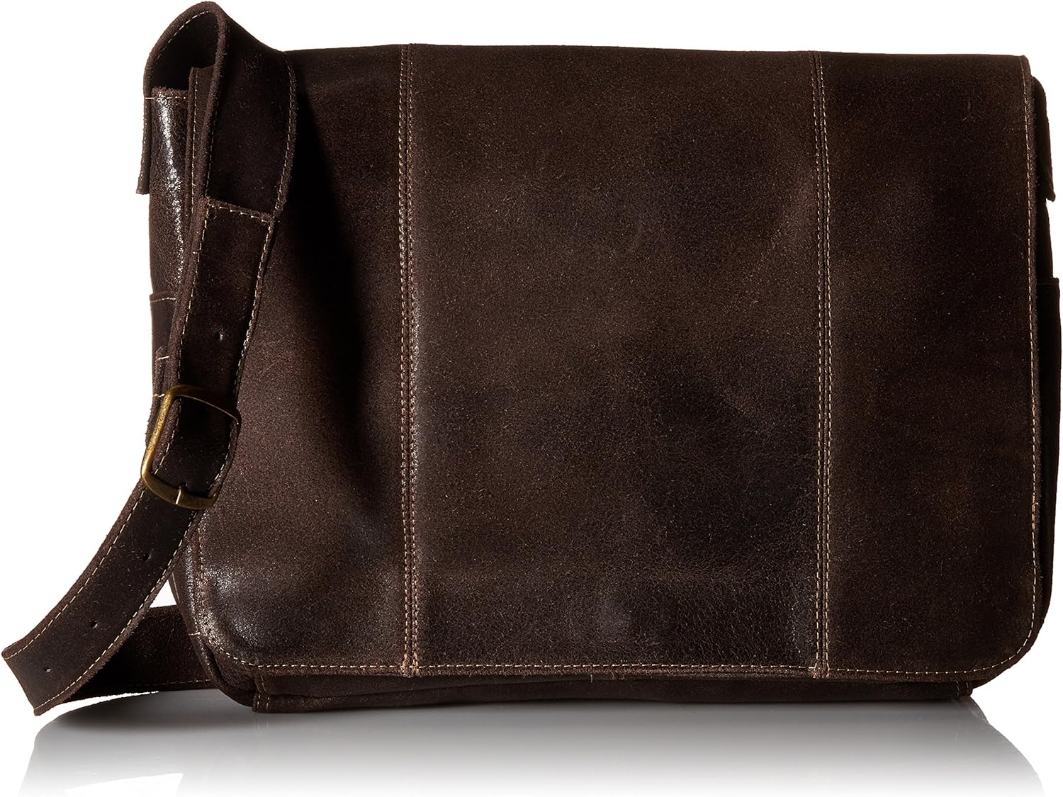 Le Donne Leather DS-1009-Choc Distressed Messenger