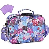 MAICHENG Smell Proof Bag, Large Odor Proof Stash Box with Combination Lock, Smell Proof Container, Medicine Lock Box Crossbody Bag for Travel Storage, Gifts for Women, Purple