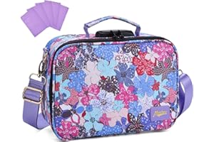 MAICHENG Smell Proof Bag, Large Odor Proof Stash Box with Combination Lock, Smell Proof Container, Medicine Lock Box Crossbody Bag for Travel Storage, Gifts for Women, Purple