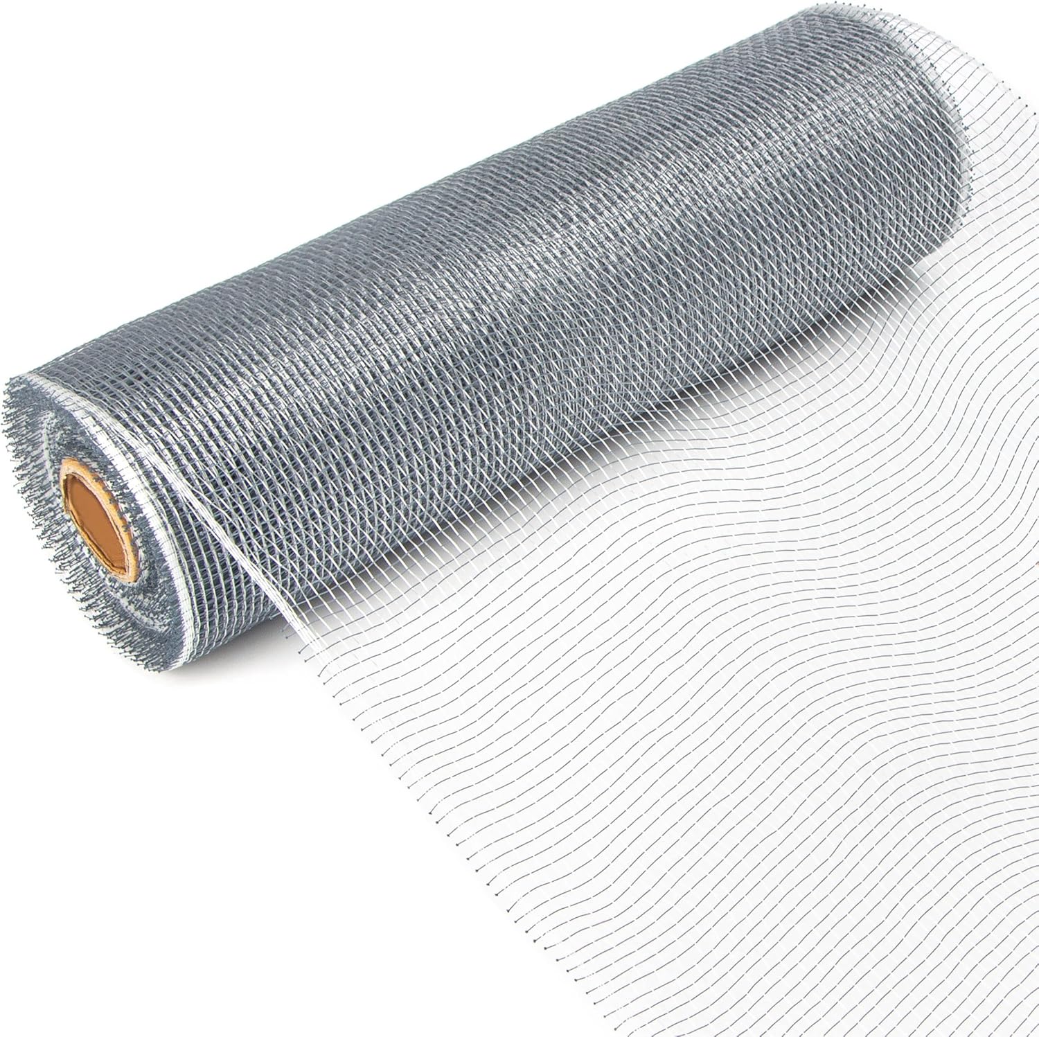 Bows & Ribbons - Ribbli Silver Mesh Ribbon,10 inch x 30 feet(10Yard), Christmas Ribbon for Wreath Swags and Christmas Tree Decoration (Non-Metallic)