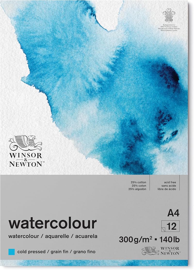 Winsor & Newton Watercolour Paper Pad A4 12 Sheets 300 g/m Cold Pressed