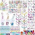 220Pcs Unicorn party favors, Unicorn party supplies for kids, Unicorn Theme Birthday party decoration party favors Pack with Unicorn bracelet, Tattoos for Unicorn goodies bag Fillers Carnival Prizes, Pinata Filler