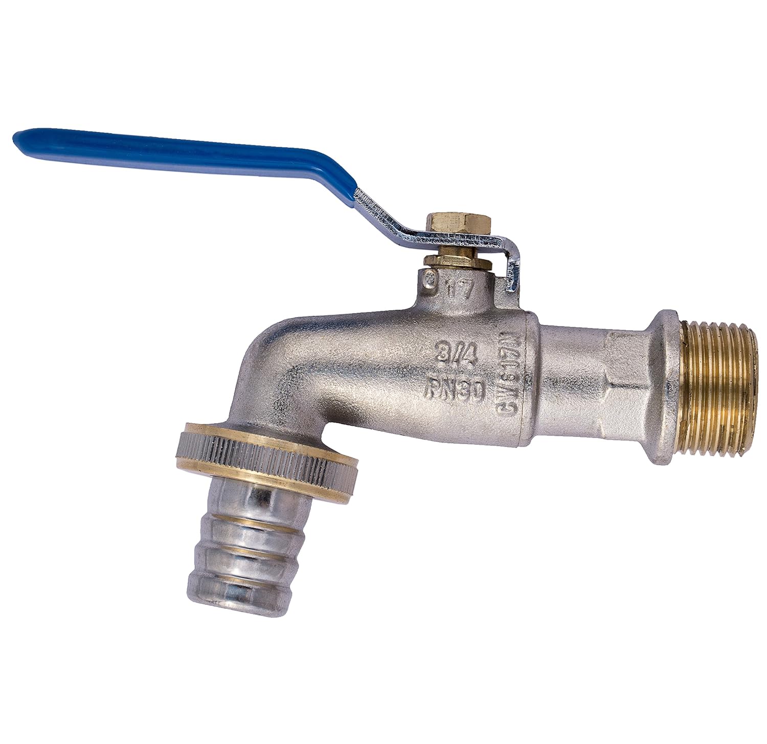 3/4″ Garden BIB TAP Water Lever Type Valve Blue Handle + Garden Hose