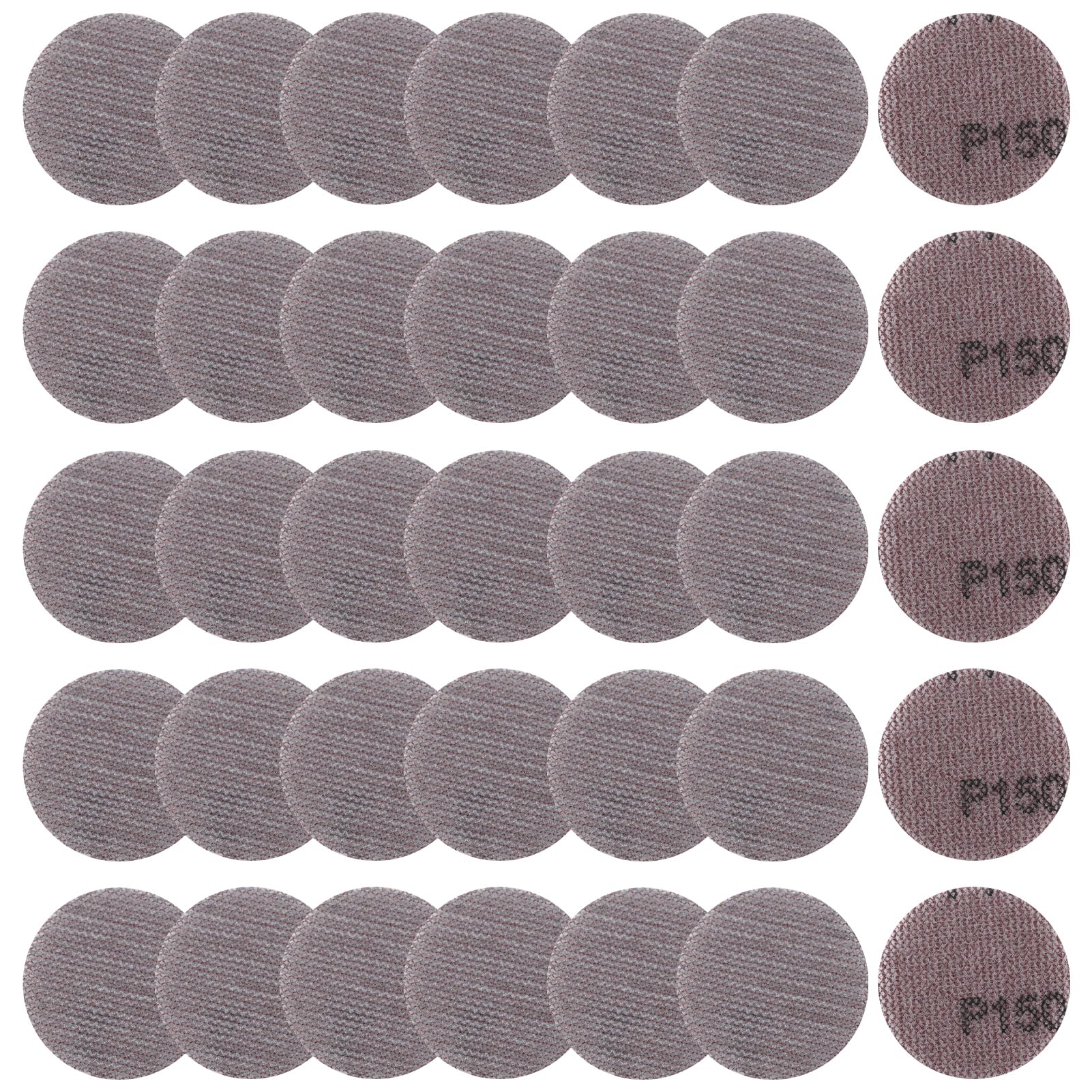 LEONTOOL 2 Inch Aluminum Oxide 150 Grit Mesh Abrasive Sandpaper Hook and Loop Sanding Discs, Pack of 35, Compatible with Random Orbital Sander and Hand Sander