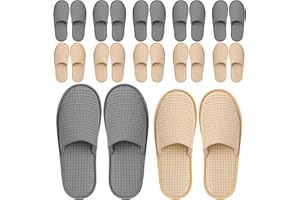 Vipay 12-20 Pairs Disposable Slippers for Guest, Non Slip Disposable Slippers for Women and Men, Breathable House Slippers Indoor Outdoor for Hotel Essentials Shoeless Home Spa Travel