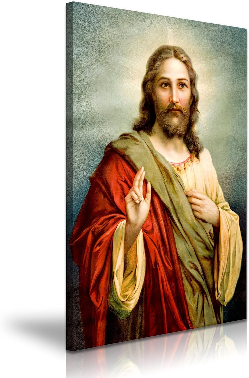 Prayer of Jesus Religious Catholic Stretched Canvas Wall Art Picture
