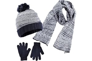 POLAR WEAR Polarwear Boys Hat,scarf & Glove Set-Kids Cold Weather Winter Accessories-Childrens 3 Pc Beanie Set-Big Boys Hat Scarves sets