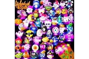 Ouddy Life 50Pcs HalloweenRings, 3D Halloween Ring, Bulk Party Favors Supplies Toys Treats Non Candy Gifts Prizes Goodie Bag Stuffers Accessories for Kids