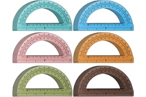 Sayglossy 36 Pcs of Colorful Plastic Protractors 180 Degrees 6 Inches Mathematical Protractor Translucent Geometric for Learn Office Measurement Drawing