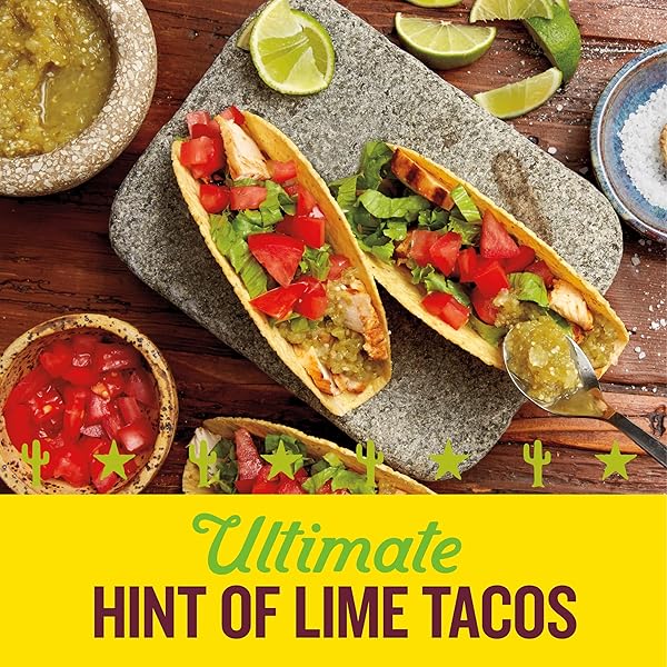 OLD EL PASO STAND ‘N STUFF TACO SHELLS, HINT OF LIME FLAVORED, GLUTEN FREE CRUNCHY CORN TACO SHELLS, 10 COUNT, 5.4 OZ