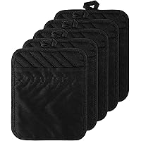 GROBRO7 5Pack Cotton Pocket Pot Holder Set Kitchen Heat Resistant Potholder Machine Washable Terry Cloth Potholders Bulk…