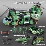 JOYIN Jumbo Military Transport Helicopter Toy Set w/ Truck, Kayak, Motorcycle, view 2