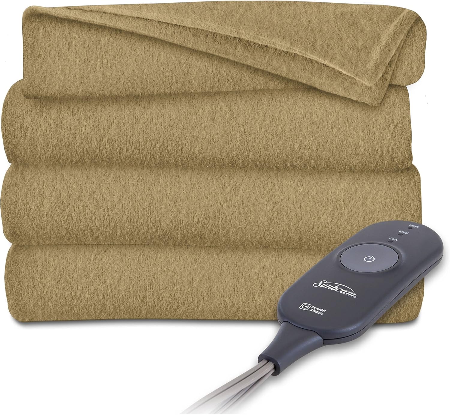 Bedding 3 Heat Settings Mushroom Sunbeam Heated Throw Blanket Fleece