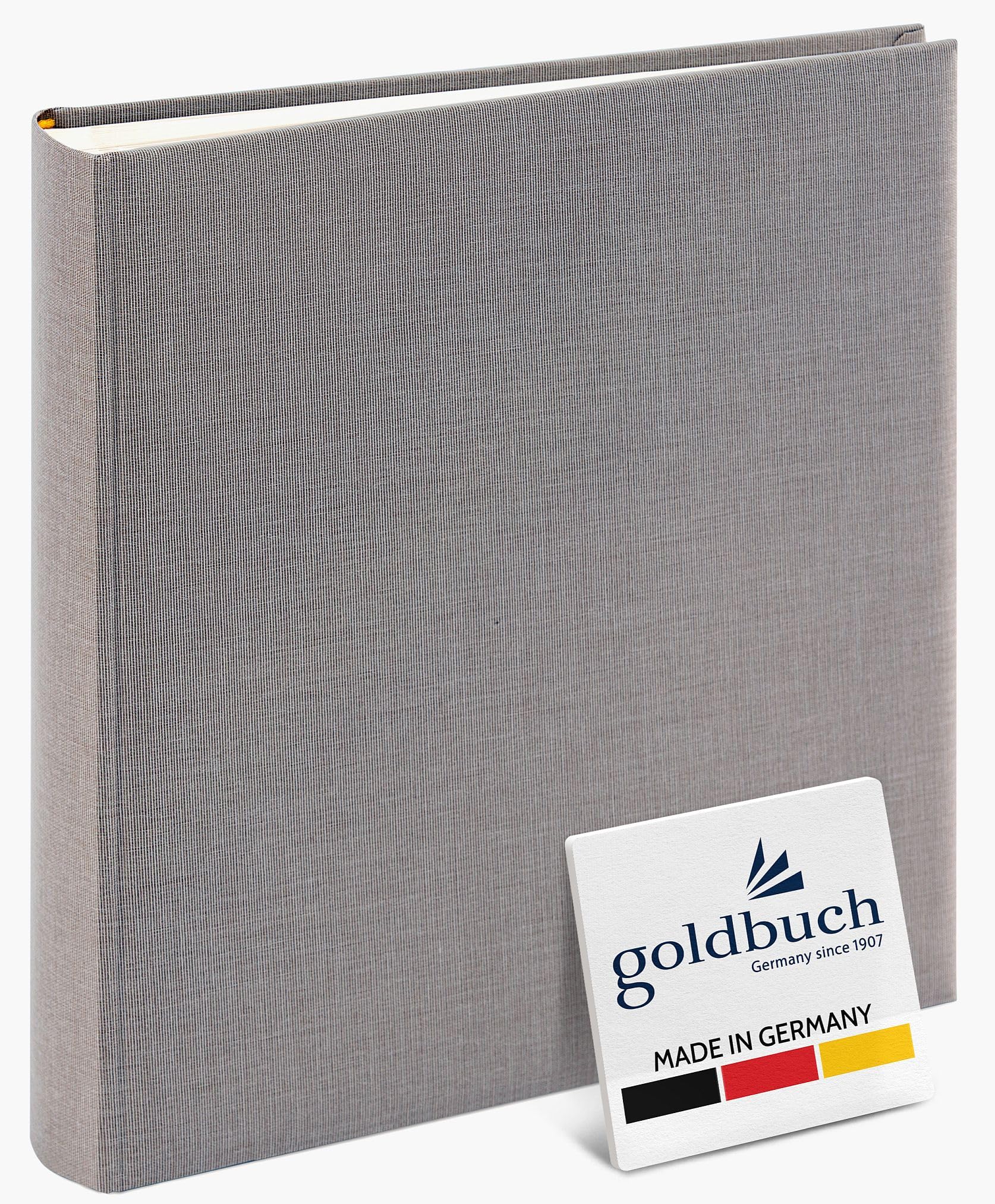 Goldbuch Summertime Trend 2 24606 Photo Album with 60 White Pages with Pargamine Dividers, Memory Album with Linen Cover, Photo Album for Gluing, Grey, 25 x 25 x 4 cm