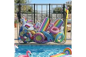 Housolution Pool Float Storage Net, 66.9'' x 15.7'' x 47.2'' Large Pool Storage Bag, Outdoor Toy Organizer Hanging Pouch for 
