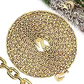 SENKEYFE 1/4" Tow Chain|G80 Log Chain with G70 Clevis Grab Hooks for Towing|25FT Heavy Duty Chains Wll 3300 Lbs|Tie Down Trailer Transport Safety Chains for Towing Truck Tie Down Binding Equipment